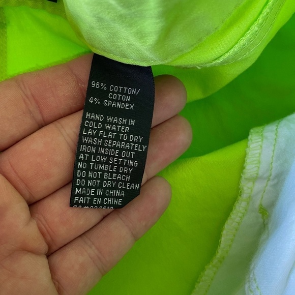 Orly Women's‎ Neon Lime Denim Ankle Crop High Rise Pants Size 14 - Picture 6 of 13